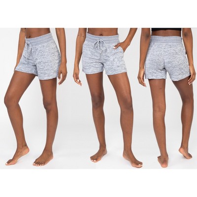 90 Degree By Reflex - Women's Soft Comfy Lounge Shorts With Pockets - Heather  Grey - Small - 3 Pack : Target