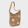 Girls' Daisies Embroidered Woven Tote Bag - art class™ Tan - 2 of 4