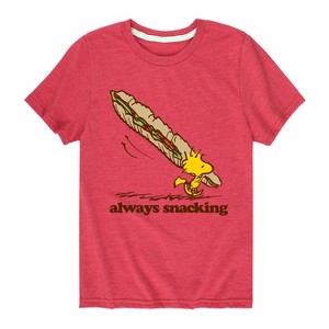 Boys' - Peanuts - Always Snacking Short Sleeve Graphic T-Shirt - 1 of 4