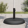 vidaXL Parasol Base - Round Concrete-Filled Plastic Umbrella Stand for 1.3"/1.4"/1.5" Poles - Black, 19.5"x12.6", 55.1 lb - 2 of 4