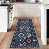 Acekool Washable Modern Area Rug, 5'x7' Green Geometric Non-Slip Easy-Clean Accent for Bedroom, Kitchen, Living Room, Dining or Nursery - 3 of 4