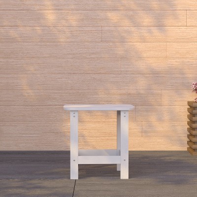 White Poly Resin 21" Indoor/Outdoor Adirondack Side Table