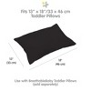 BreathableBaby Cotton Percale Pillowcase, For 13" x 18"/33 x 46 cm Toddler Pillow, Black (2-Pack) - 3 of 4
