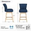 Dyonery Solid Wood Swivel Counter Upholstered Bar Stool 26.8" Height Set of 2 Barstools with Back & Arms for Kitchen Island,Home Bar - 2 of 4