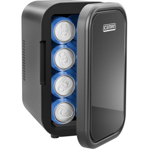 ICEMAN Portable Mini Fridge w/ 8 12oz Can Capacity, Cools and Heats, Car Plug Included - 1 of 4