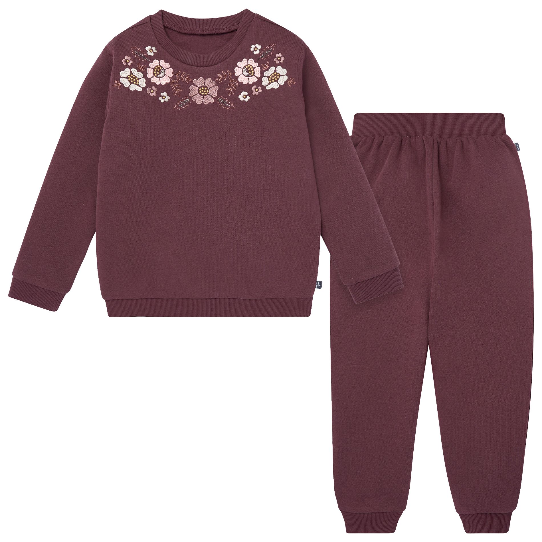 Modern Moments by Gerber Toddler Girls' 2-Piece Sweatshirt and Jogger Set, Purple, 3T