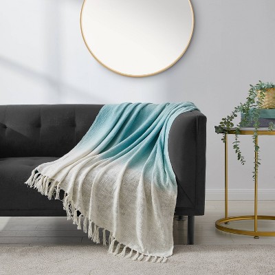 Blue ombre throw blanket sale