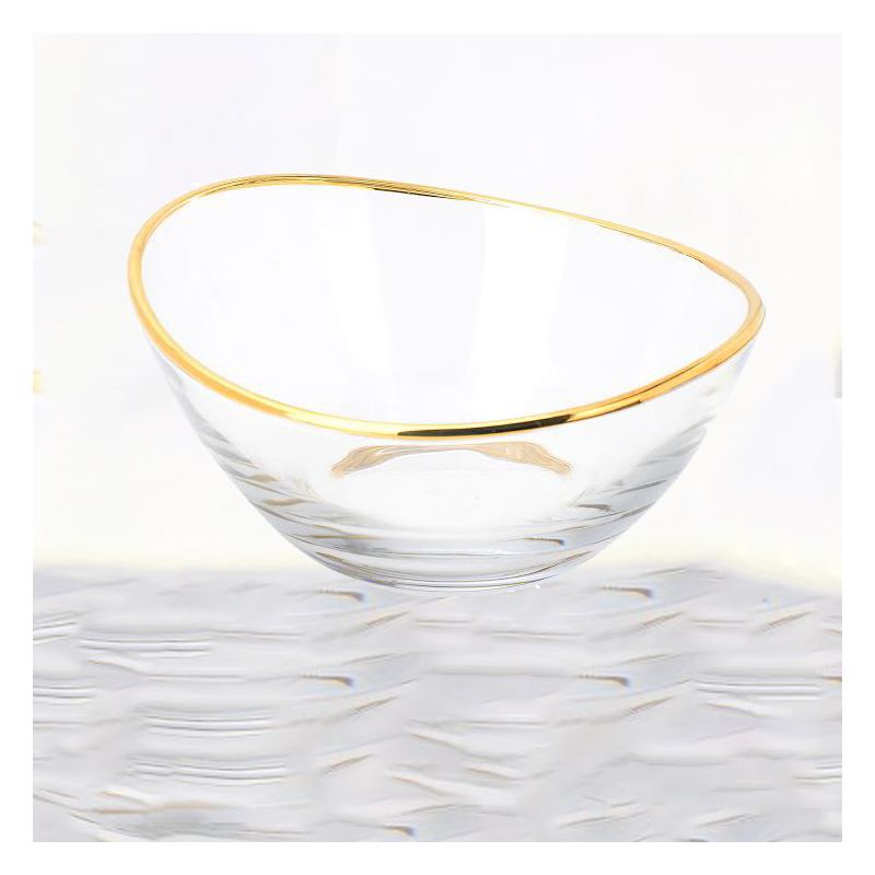 Classic Touch Glass Serving Bowl with 14K Gold Rim, 2 of 4