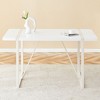 NicBex 55" Modern Rectangle  Dining Table,Kitchen Table with MDF Tabletop and Metal Legs for 4-6 Seaters,White - 4 of 4