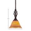 Toltec Lighting Elegante 1 - Light Pendant in  Dark Granite with 7" Firré Saturn Shade - 2 of 2