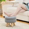 SEVOBAL Ottomans and Benches Round Ottoman with Storage Cotton Knitted Shoe Changing Footrest Stool for Living Room, Grey, 46.50"*34.00"*18.00" - 4 of 4