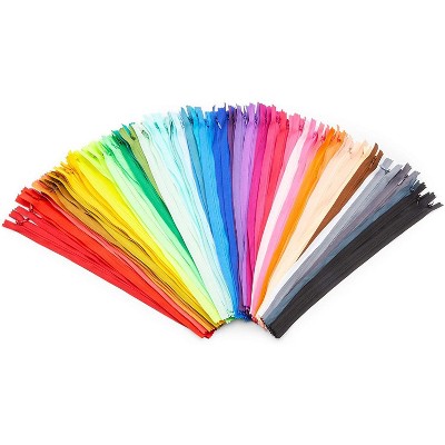 Bright Creations 100 Pieces #3 Nylon Coil Zipper for Sewing Repair Kit Replacement, 13.5 inch, 50 Colors