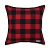Indoor Christmas Buffalo Plaid N Square 16.5-inch Throw Pillow - Pillow Perfect: Faux Fur, Rustic Farmhouse Charm - 2 of 3