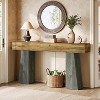 Hommoo Farmhouse Long Console Table Rustic Brown - 2 of 4