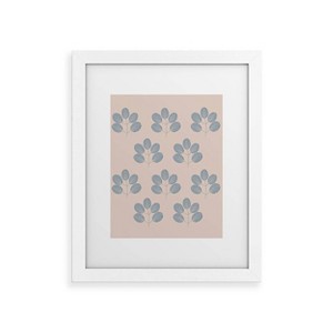 Deny Designs Menina Lisboa Blue Leaves White Framed Art Print - 1 of 4