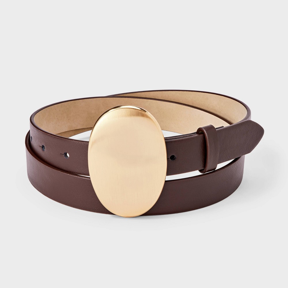 Oval Buckle Smooth Belt - Universal Thread™ Brown XS/S