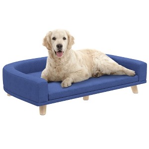 PawHut Dog Sofa Couch, Pet Bed with Comfortable Luxury Cushion, Washable Cover, Wooden Legs, Anti-slip Mat for Large Dogs, Cats, Kittens - 1 of 4