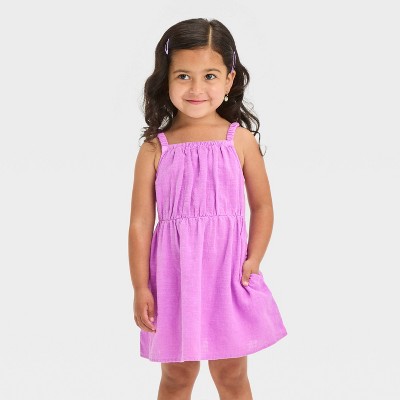 Image of Toddler Girls' Gauze Dress - Cat & Jack™ Neon Purple 18M