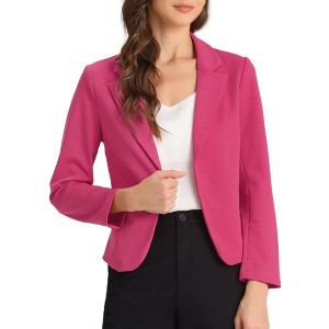 INSPIRE CHIC Women's Business Casual Open Front Fully Lined Crop Suit Jacket - 1 of 4
