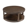 NicBex Traditional Round Coffee Table Large Curved Table with Shelf Wheels 2 Tier Sofa Side Table Center Table for Living Room - 3 of 4