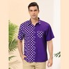 Lars Amadeus Men's Summer Polka Dots Short Sleeves Button Down Patchwork Shirt - 2 of 4