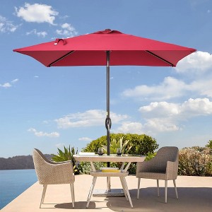 Sonkuki 6.5 FT Outdoor Patio Umbrella Market Table Umbrella With a Crank for Garden, Deck and Pool - 1 of 4