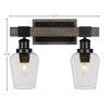 Toltec Lighting Tacoma 2 - Light Vanity in  Black/Painted Wood with 5" Clear Bubble Shade - 2 of 2