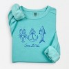 Simply Sage Market Sea La Vie 3 Across Lightweight Garment Dyed Sweatshirt - M - Chalky Mint - 2 of 4