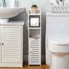 Aoibox Toilet Paper Holder Stand Small Bathroom Storage Cabinet White Narrow Waterproof PVC with Shelves for Tight Spaces - 2 of 4
