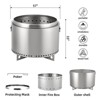 COZONY 20.5" Smokeless Fire Pit for Outdoor, Wood Burning Camping Firepit with Removable Ash Pan - 4 of 4