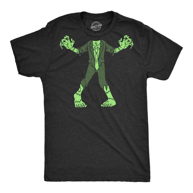 Mens Zombie Body T Shirt Funny Scary Halloween Party Undead Tee for Guys - Crazy Dog Men's T Shirt For Halloween Season Black S