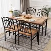 coucheta Dining Table Set for 5, with 4 Chairs and 1 Table Retro Industrial Wooden Table with Metal Legs, for Living Room, Kitchen, Dining, Brown - 2 of 4