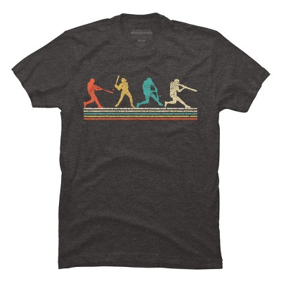 Men's Design By Humans Vintage Distressed Baseball Swing By LuckyCharm99 T-Shirt