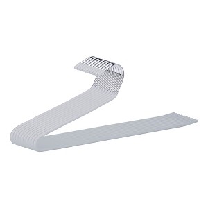 REGALWOVEN Non-Slip Stainless Steel Space Saving Open-Ended Clothes Hangers 10 Pcs - 1 of 4
