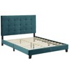 Modway Melanie Queen Velvet Bed – Tufted Button Upholstered Performance Frame in Sea Blue - 2 of 4