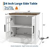 24in Nightstand with Charging Station, Wood Bed Side Table Square End Table with Glass Doors and Adjustable Shelf for Living Room Bedroom Office - 3 of 4