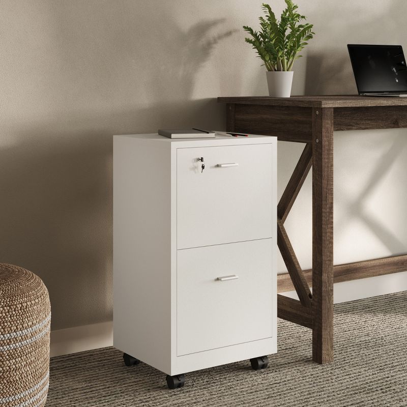 Lavish Home 2-Drawer File Cabinet with Lock and Rolling Wheels, 4 of 13