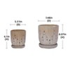 KTMBDW Ceramic Planter Set of 2 with Drainage Hole and Saucer for Plants, Hollow & Striped Design Ceramic Flowerpot for Patio, Garden - 4 of 4
