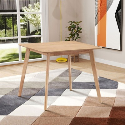 VYNXARIA 35.43" Saving Place Table,Wooden Dining Table for 4 Persons,Modern Design Square Kitchen Table for Living Room,Apartment,Restaurant,Oak