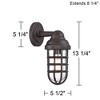John Timberland Marlowe Industrial Outdoor Wall Light Fixture Galvanized Metal Cage 13 1/4" Clear Glass for Post Exterior Barn Deck House Porch Yard - 4 of 4