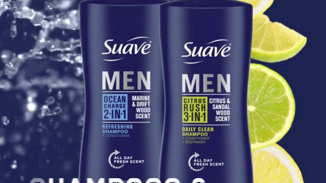 Suave Men 2-in-1 Shampoo + Conditioner Ocean Charge - 28 fl oz, 2 of 9, play video