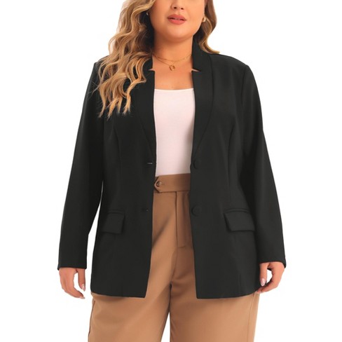 Plus size black suit on sale jacket