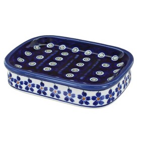 Blue Rose Polish Pottery 1654 Zaklady Soap Dish - 1 of 2