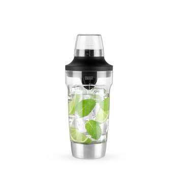 HOST All in One Cocktail Shaker Set|5 in 1 Tool - Jigger Cap|Strainer|Reamer|Stainless Steel Bottle Opener and Oz and mL Markers 18 oz Capacity, Clear