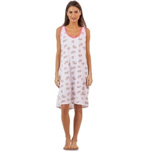 Casual Nights Women's Cotton Sleeveless Nightgown Chemise - 1 of 4