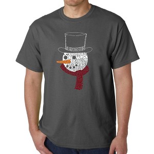 LA Pop Art Snowman Face - Men's Word Art T-Shirt - 1 of 4