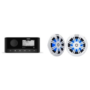 Fusion MS-RA60 Marine Stereo With Wireless Connectivity w/ 51KM604WL KM 6.5" 4Ω LED Marine Coaxial Speakers - Pair - 1 of 4