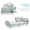 Best Choice Products Convertible Living Room Linen Fabric Tufted Split-Back Futon Sofa w/ 2 Pillows - 2 of 4