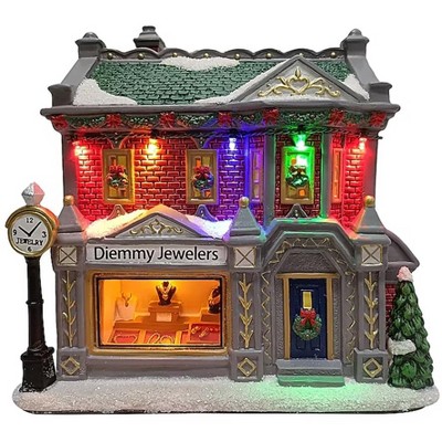 Carole Towne Diemmy Jewelers Lighted Christmas Village Scene #5286198