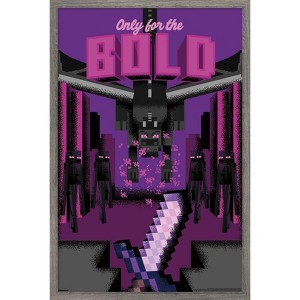 Trends International Minecraft: Discover - Only For The Bold Framed Wall Poster Prints - 1 of 4
